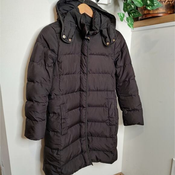 J. Crew Long 'Wintress Puffer' Jacket in Black Size Medium Petite - Picture 3 of 13